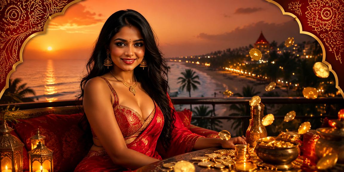 Player accessing itr3 lottery account on device at Goa beach